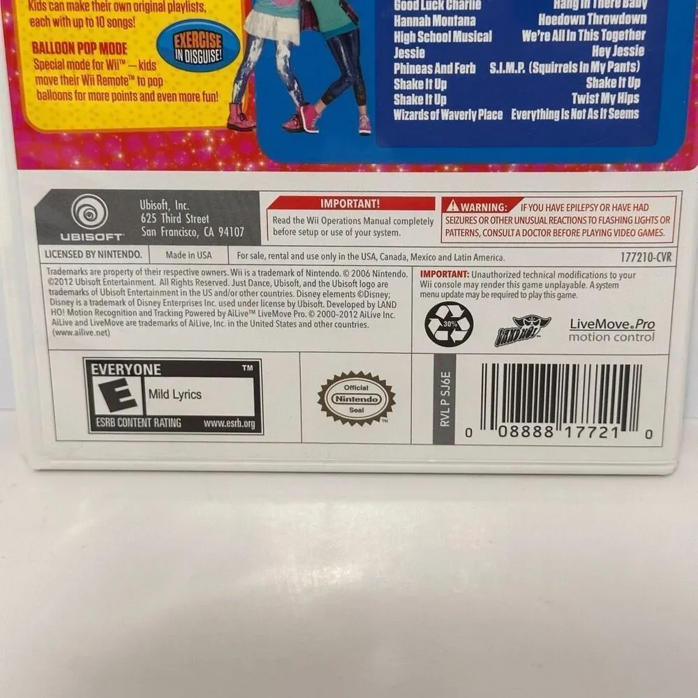 Just Dance: Disney Party Nintendo Wii Video Game